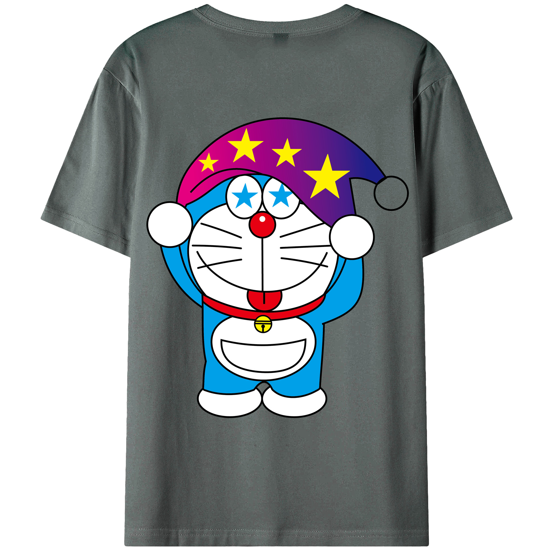 （画像用） ドラえもん Doraemon 綿100％ メンズ半袖Tシャツ（バックプリント） 通気性